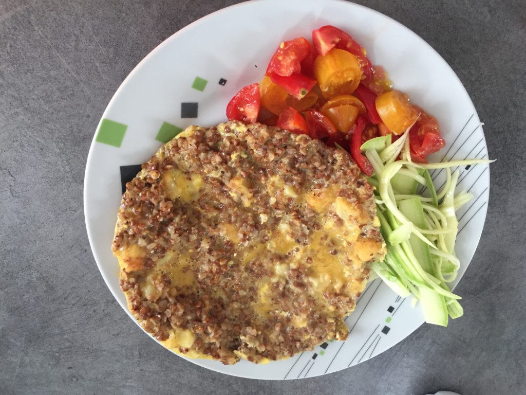 Omelette au sarrasin – légumes crus
